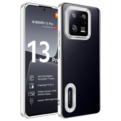 Xiaomi Mi 13 Pro Kılıf Kamera Korumalı Logo Gösteren Zore Omega Kapak Gümüş