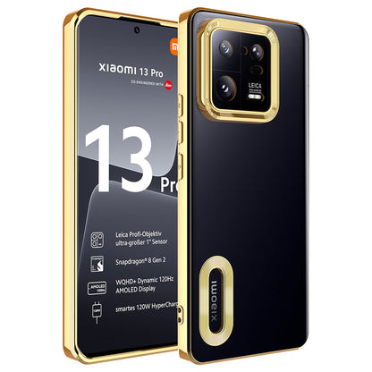 Xiaomi Mi 13 Pro Kılıf Kamera Korumalı Logo Gösteren Zore Omega Kapak Gold