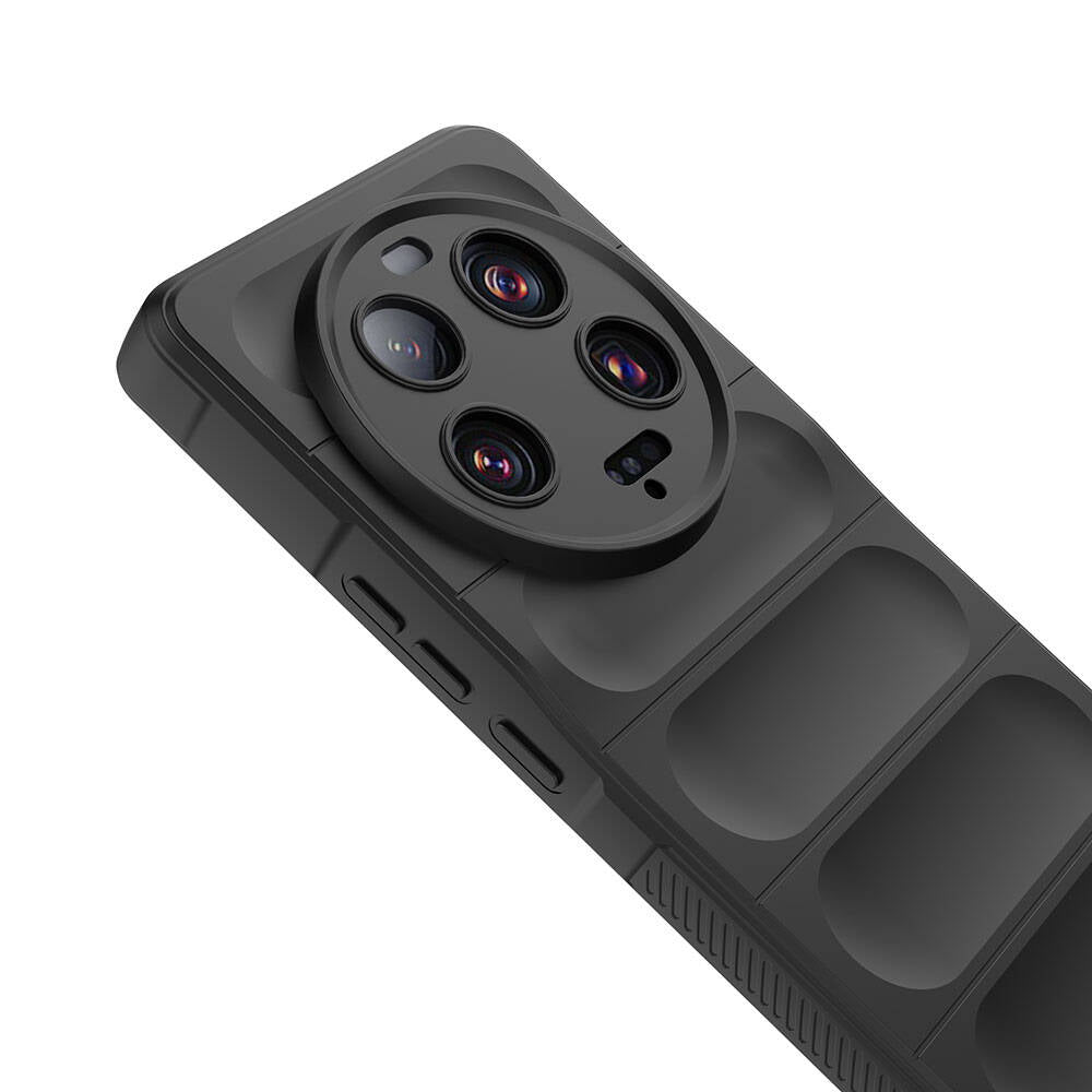 Xiaomi Mi 13 Ultra Kılıf Esnek TPU Oyuklu Arka Yüzey Tasarımlı Zore Etnik Silikon Kapak Koyu Yeşil