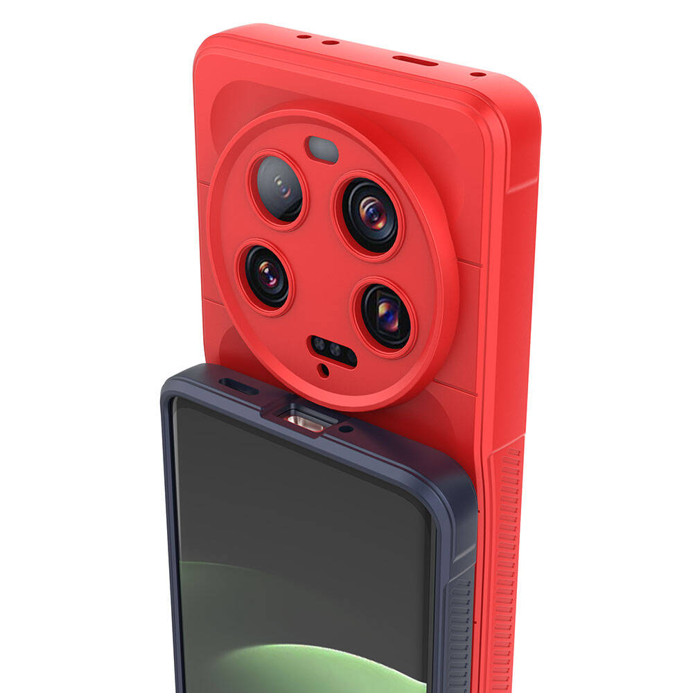 Xiaomi Mi 13 Ultra Kılıf Esnek TPU Oyuklu Arka Yüzey Tasarımlı Zore Etnik Silikon Kapak Lacivert