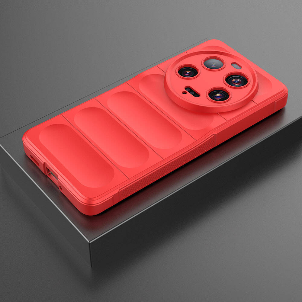 Xiaomi Mi 13 Ultra Kılıf Esnek TPU Oyuklu Arka Yüzey Tasarımlı Zore Etnik Silikon Kapak Koyu Yeşil