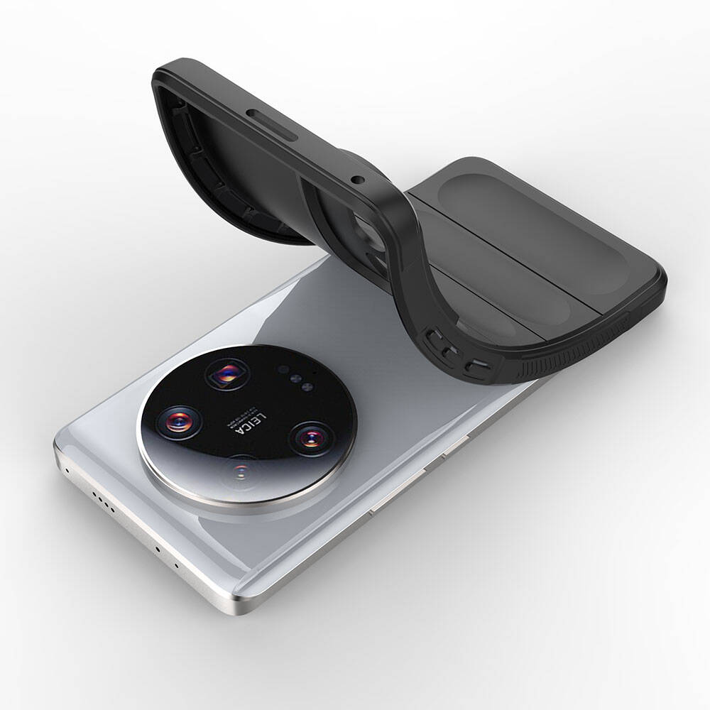 Xiaomi Mi 13 Ultra Kılıf Esnek TPU Oyuklu Arka Yüzey Tasarımlı Zore Etnik Silikon Kapak Siyah