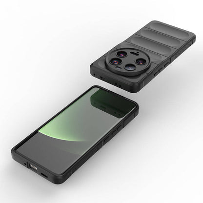 Xiaomi Mi 13 Ultra Kılıf Esnek TPU Oyuklu Arka Yüzey Tasarımlı Zore Etnik Silikon Kapak Lacivert