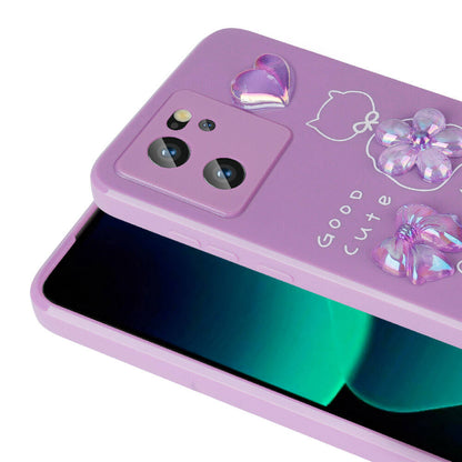 Xiaomi Mi 13T Kılıf Kabartma Figürlü Parlak Zore Toys Silikon Kapak Pembe