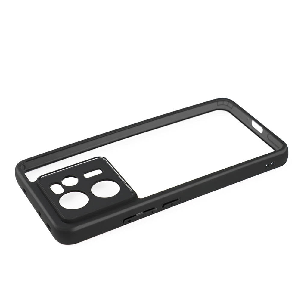Xiaomi Mi 13T Kılıf Kamera Korumalı Şeffaf Arka Yüzey Zore New Roll Kapak Siyah