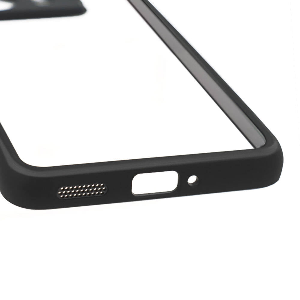 Xiaomi Mi 13T Kılıf Kamera Korumalı Şeffaf Arka Yüzey Zore New Roll Kapak Siyah