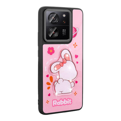 Xiaomi Mi 13T Kılıf Parlayan Kabartmalı İkonik Figürlü Zore Amas Silikon Kapak Siyah