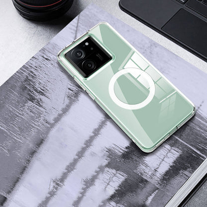 Xiaomi Mi 13T Kılıf Sert PC Arka Yüzey Wireless Şarj Özellikli Zore Flet M-safe Kapak Renksiz