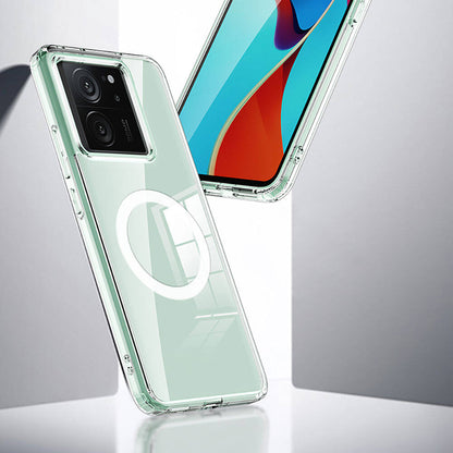 Xiaomi Mi 13T Kılıf Sert PC Arka Yüzey Wireless Şarj Özellikli Zore Flet M-safe Kapak Renksiz