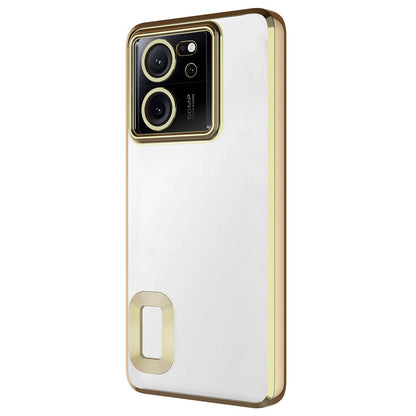 Xiaomi Mi 13T Pro Kılıf Kamera Korumalı Logo Gösteren Zore Omega Kapak Rose Gold