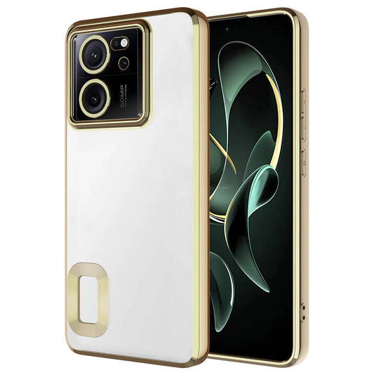 Xiaomi Mi 13T Pro Kılıf Kamera Korumalı Logo Gösteren Zore Omega Kapak Gold
