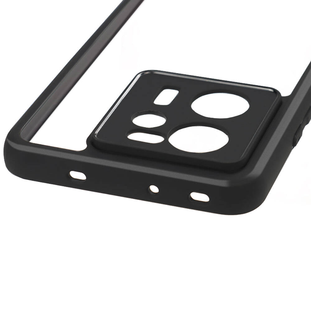 Xiaomi Mi 13T Pro Kılıf Kamera Korumalı Şeffaf Arka Yüzey Zore New Roll Kapak Siyah