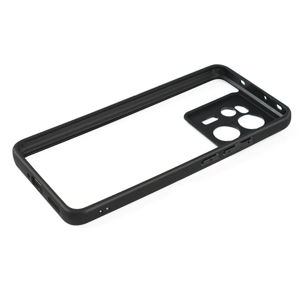 Xiaomi Mi 13T Pro Kılıf Kamera Korumalı Şeffaf Arka Yüzey Zore New Roll Kapak Siyah