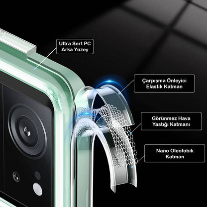 Xiaomi Mi 13T Pro Kılıf Sert PC Arka Yüzey Wireless Şarj Özellikli Zore Flet M-safe Kapak Renksiz