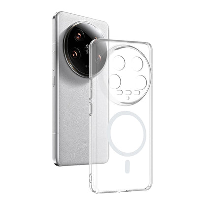 Xiaomi Mi 14 Ultra Kamera Korumalı M-Safe Şarj Özellikli Şeffaf Zore London Sert PC Kapak