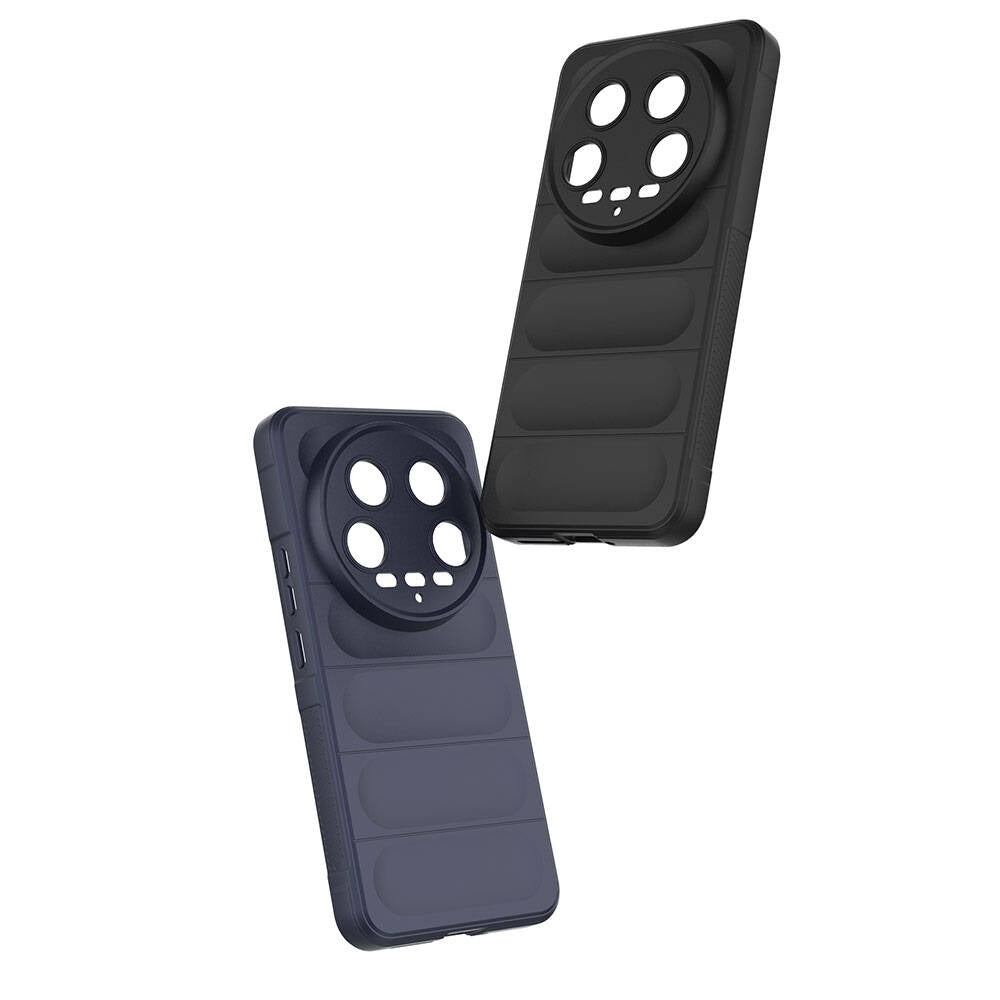 Xiaomi Mi 14 Ultra Kılıf Esnek TPU Oyuklu Arka Yüzey Tasarımlı Zore Etnik Silikon Kapak Koyu Yeşil