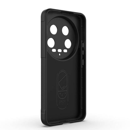 Xiaomi Mi 14 Ultra Kılıf Esnek TPU Oyuklu Arka Yüzey Tasarımlı Zore Etnik Silikon Kapak Koyu Yeşil