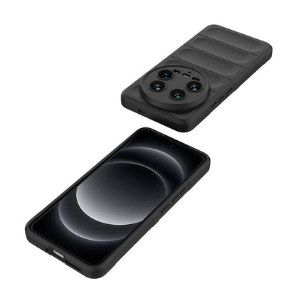 Xiaomi Mi 14 Ultra Kılıf Esnek TPU Oyuklu Arka Yüzey Tasarımlı Zore Etnik Silikon Kapak Siyah