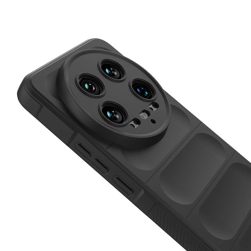 Xiaomi Mi 14 Ultra Kılıf Esnek TPU Oyuklu Arka Yüzey Tasarımlı Zore Etnik Silikon Kapak Koyu Yeşil