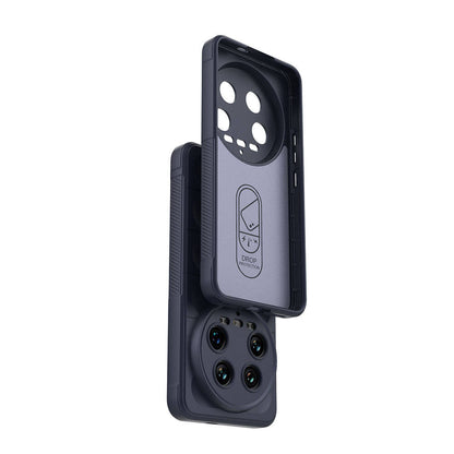 Xiaomi Mi 14 Ultra Kılıf Esnek TPU Oyuklu Arka Yüzey Tasarımlı Zore Etnik Silikon Kapak Koyu Yeşil