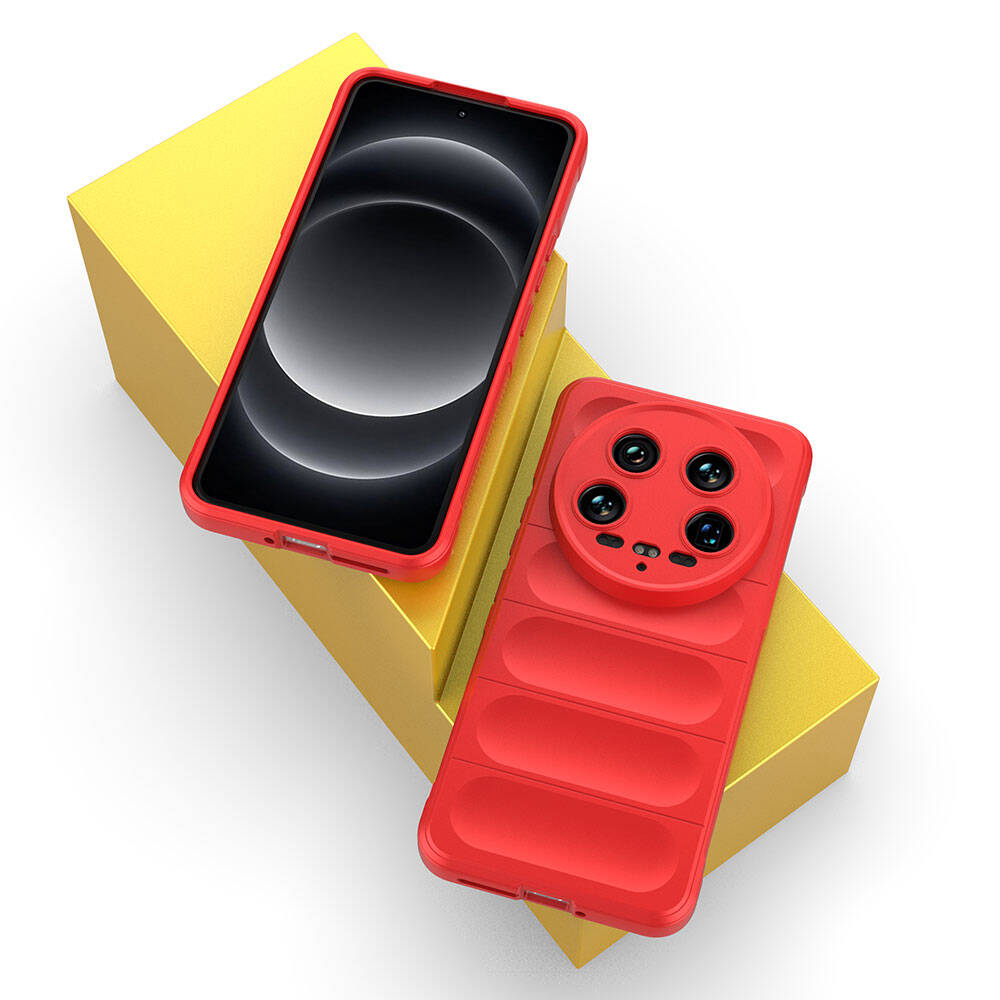 Xiaomi Mi 14 Ultra Kılıf Esnek TPU Oyuklu Arka Yüzey Tasarımlı Zore Etnik Silikon Kapak Koyu Yeşil