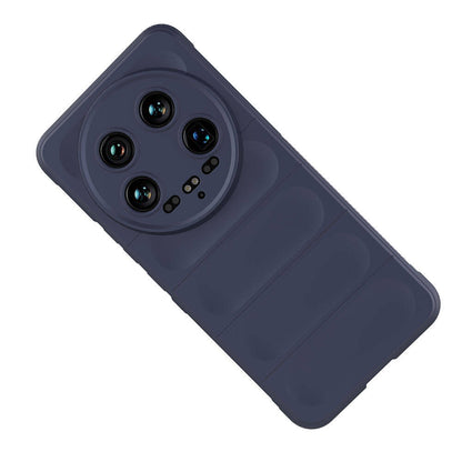 Xiaomi Mi 14 Ultra Kılıf Esnek TPU Oyuklu Arka Yüzey Tasarımlı Zore Etnik Silikon Kapak Koyu Yeşil