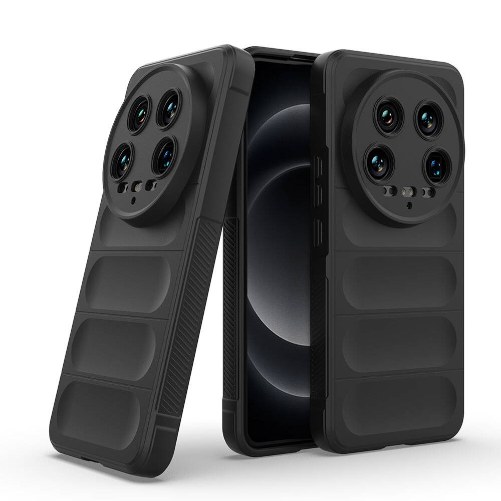 Xiaomi Mi 14 Ultra Kılıf Esnek TPU Oyuklu Arka Yüzey Tasarımlı Zore Etnik Silikon Kapak Siyah