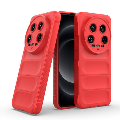 Xiaomi Mi 14 Ultra Kılıf Esnek TPU Oyuklu Arka Yüzey Tasarımlı Zore Etnik Silikon Kapak Kırmızı