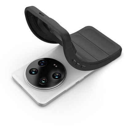 Xiaomi Mi 14 Ultra Kılıf Esnek TPU Oyuklu Arka Yüzey Tasarımlı Zore Etnik Silikon Kapak Koyu Yeşil