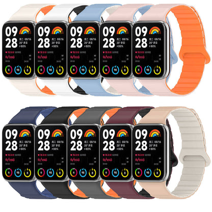 Xiaomi Mi Band 8 Pro Silikon Kordon Zore KRD-105 Strap Kayış Starlight-Turuncu