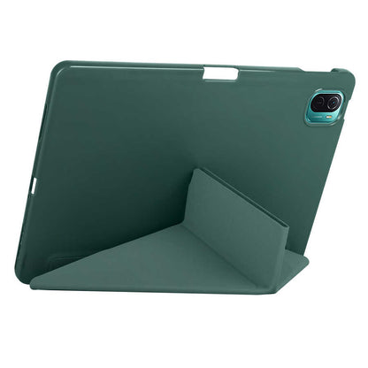 Xiaomi Mi Pad 5 Kılıf Zore Tri Folding Kalem Bölmeli Standlı Kılıf Açık Yeşil