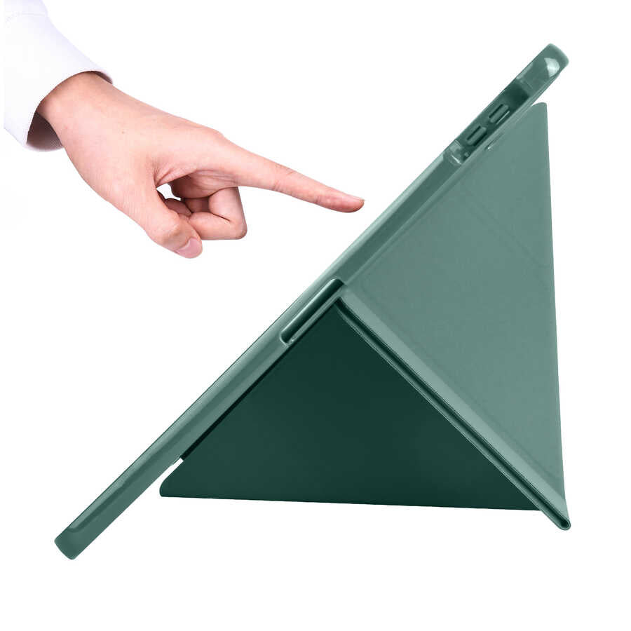 Xiaomi Mi Pad 5 Kılıf Zore Tri Folding Kalem Bölmeli Standlı Kılıf Mor