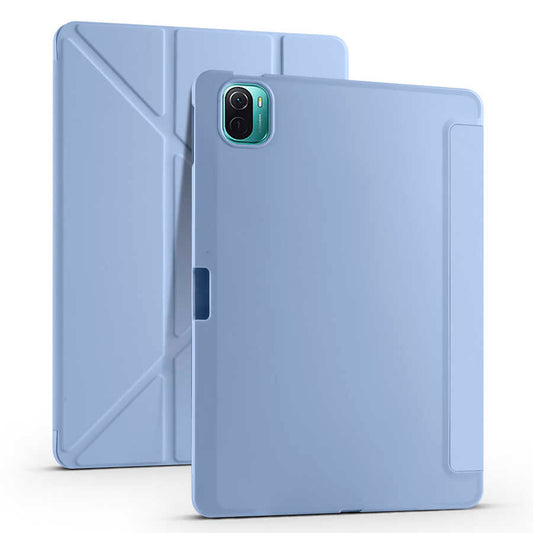 Xiaomi Mi Pad 5 Kılıf Zore Tri Folding Kalem Bölmeli Standlı Kılıf Mavi