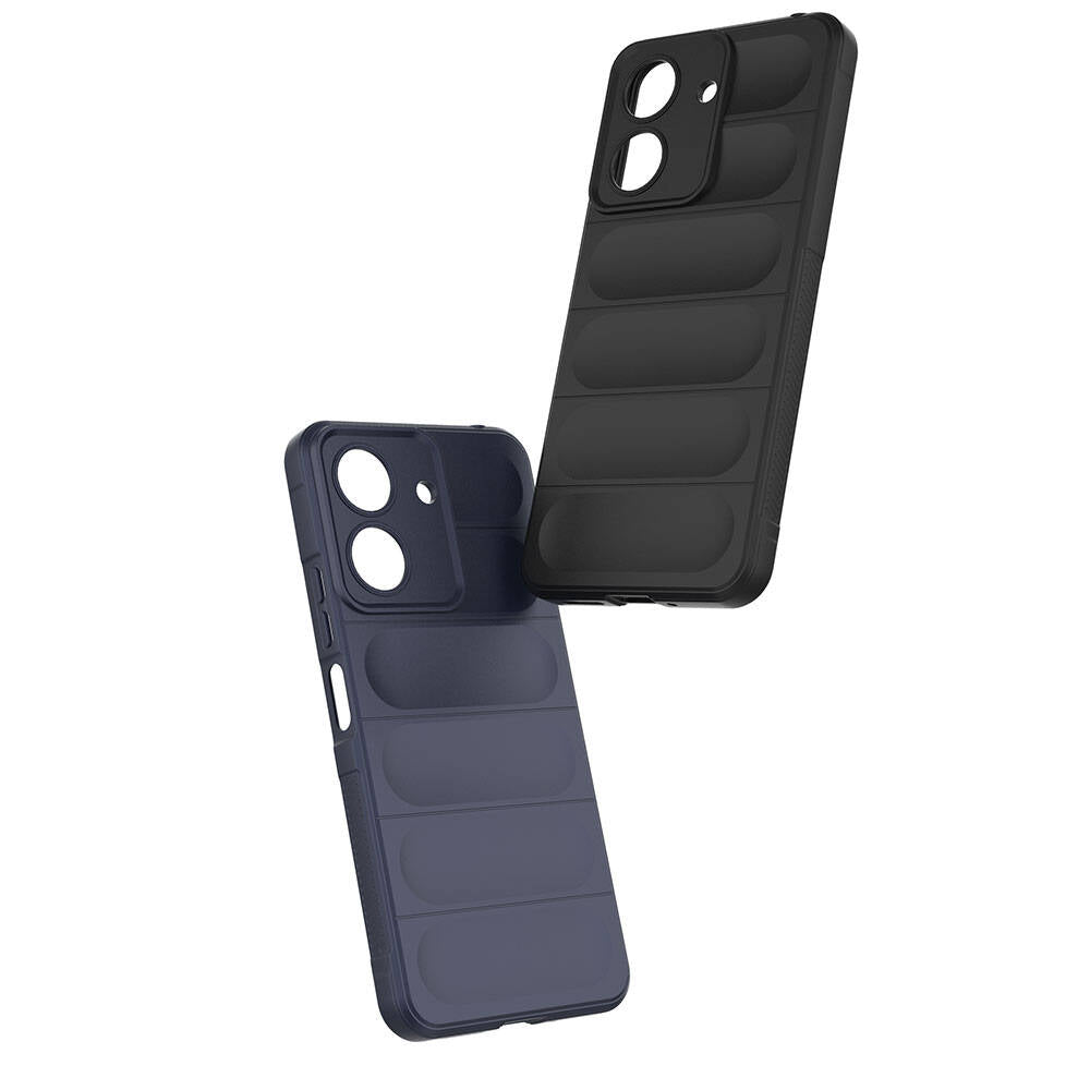 Xiaomi Poco C65 Kılıf Esnek TPU Oyuklu Arka Yüzey Tasarımlı Zore Etnik Silikon Kapak Koyu Yeşil