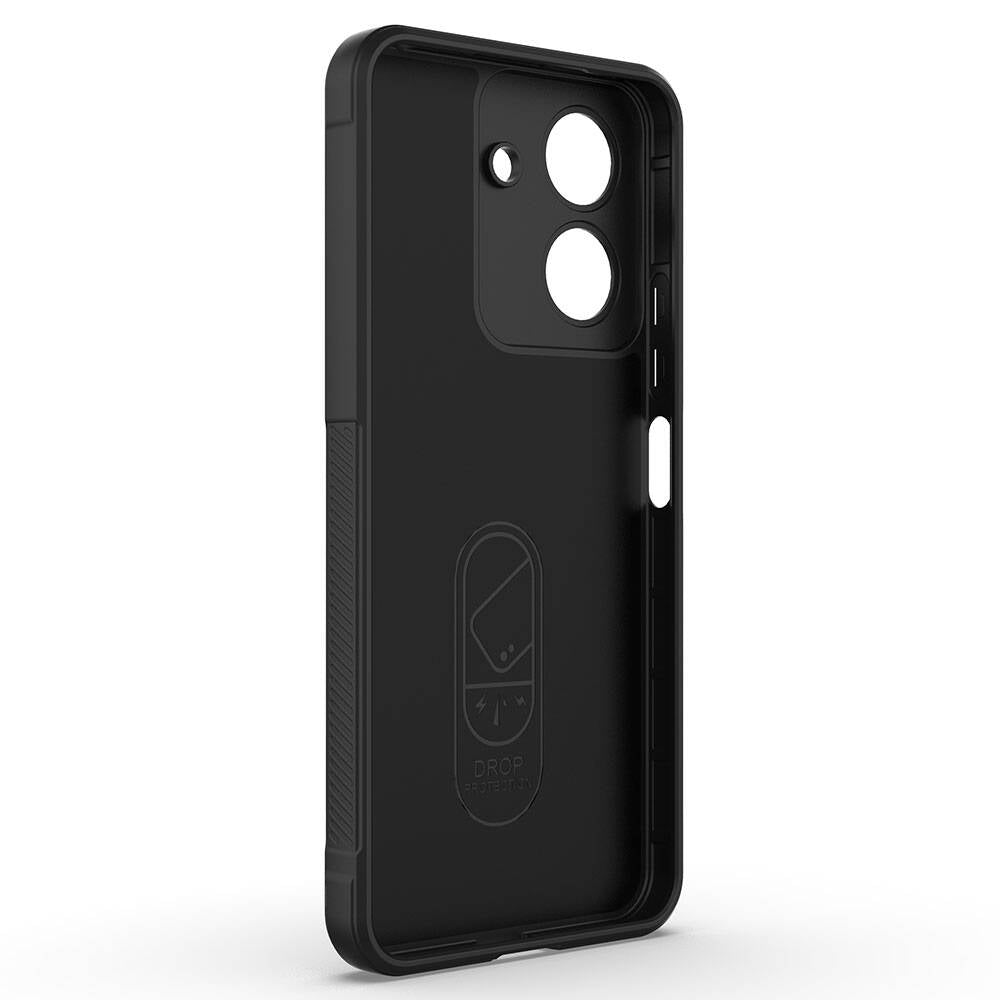 Xiaomi Poco C65 Kılıf Esnek TPU Oyuklu Arka Yüzey Tasarımlı Zore Etnik Silikon Kapak Lacivert