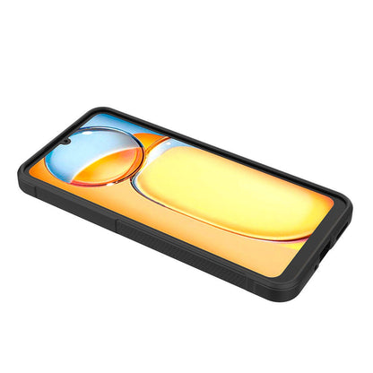 Xiaomi Poco C65 Kılıf Esnek TPU Oyuklu Arka Yüzey Tasarımlı Zore Etnik Silikon Kapak Lacivert