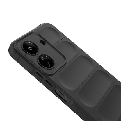 Xiaomi Poco C65 Kılıf Esnek TPU Oyuklu Arka Yüzey Tasarımlı Zore Etnik Silikon Kapak Koyu Yeşil