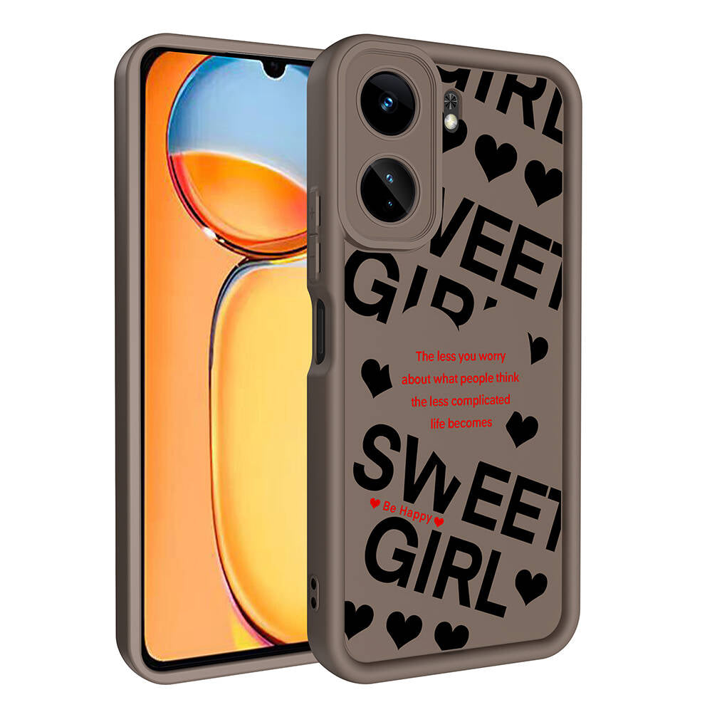 Xiaomi Poco C65 Kılıf Kamera Korumalı Baskılı Arka Yüzey Zore Klas Kapak Siyah