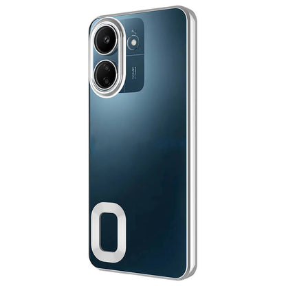 Xiaomi Poco C65 Kılıf Kamera Korumalı Logo Gösteren Zore Omega Kapak Sierra Mavi