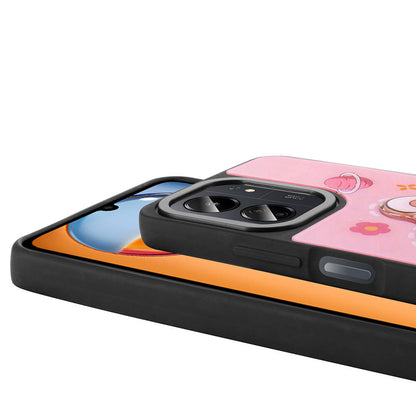 Xiaomi Poco C65 Kılıf Parlayan Kabartmalı İkonik Figürlü Zore Amas Silikon Kapak Beyaz