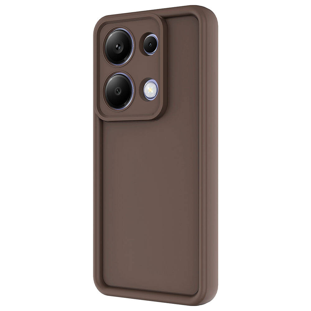 Xiaomi Poco M6 Pro 4G Kılıf Kamera Korumalı Zore Ananas Kapak Kahverengi