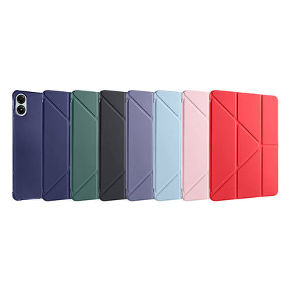 Xiaomi Poco Pad Kılıf Zore Tri Folding Kalem Bölmeli Standlı Kılıf Mor