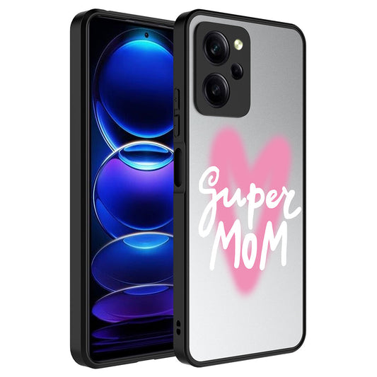 Xiaomi Poco X5 Pro Kılıf Aynalı Desenli Kamera Korumalı Parlak Zore Mirror Kapak Süper Anne