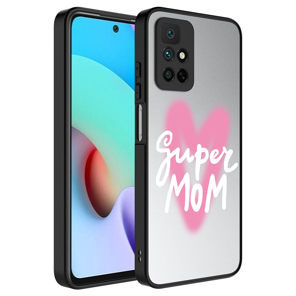 Xiaomi Redmi 10 Kılıf Aynalı Desenli Kamera Korumalı Parlak Zore Mirror Kapak Süper Anne