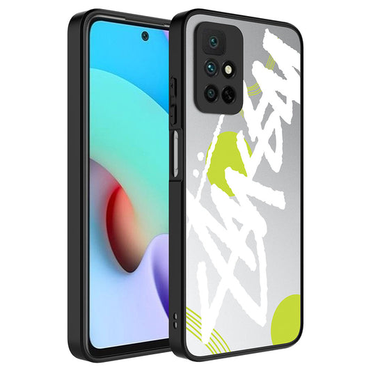 Xiaomi Redmi 10 Kılıf Aynalı Desenli Kamera Korumalı Parlak Zore Mirror Kapak Yazı