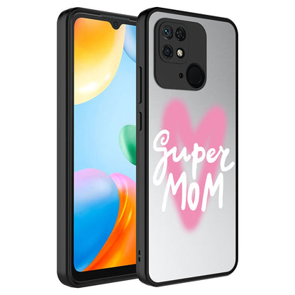 Xiaomi Redmi 10C Kılıf Aynalı Desenli Kamera Korumalı Parlak Zore Mirror Kapak Kalp