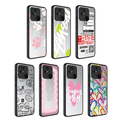 Xiaomi Redmi 10C Kılıf Aynalı Desenli Kamera Korumalı Parlak Zore Mirror Kapak Kalp