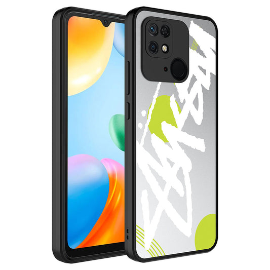Xiaomi Redmi 10C Kılıf Aynalı Desenli Kamera Korumalı Parlak Zore Mirror Kapak Yazı