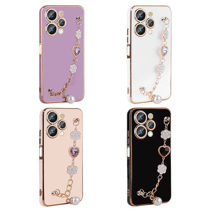 Xiaomi Redmi 12 4G Kılıf El Tutamaçlı Kamera Korumalı Zore Taka Silikon Kapak Beyaz