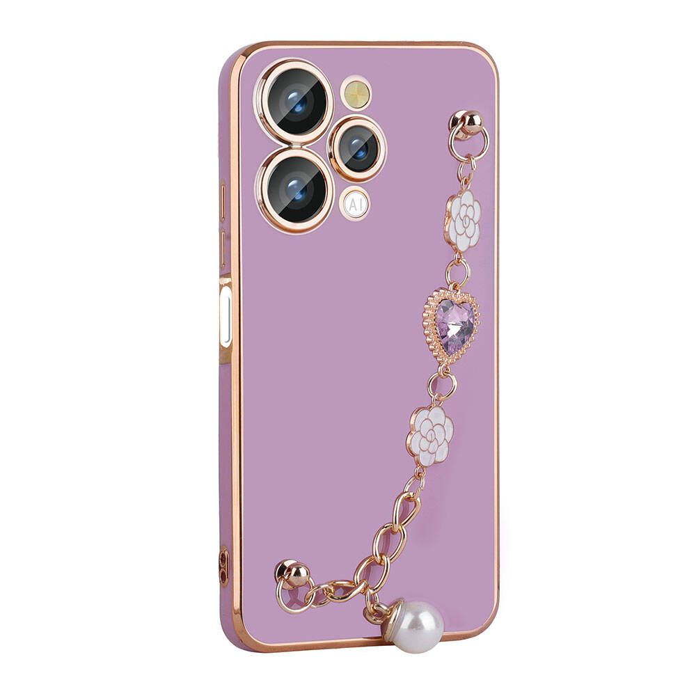 Xiaomi Redmi 12 4G Kılıf El Tutamaçlı Kamera Korumalı Zore Taka Silikon Kapak Pembe